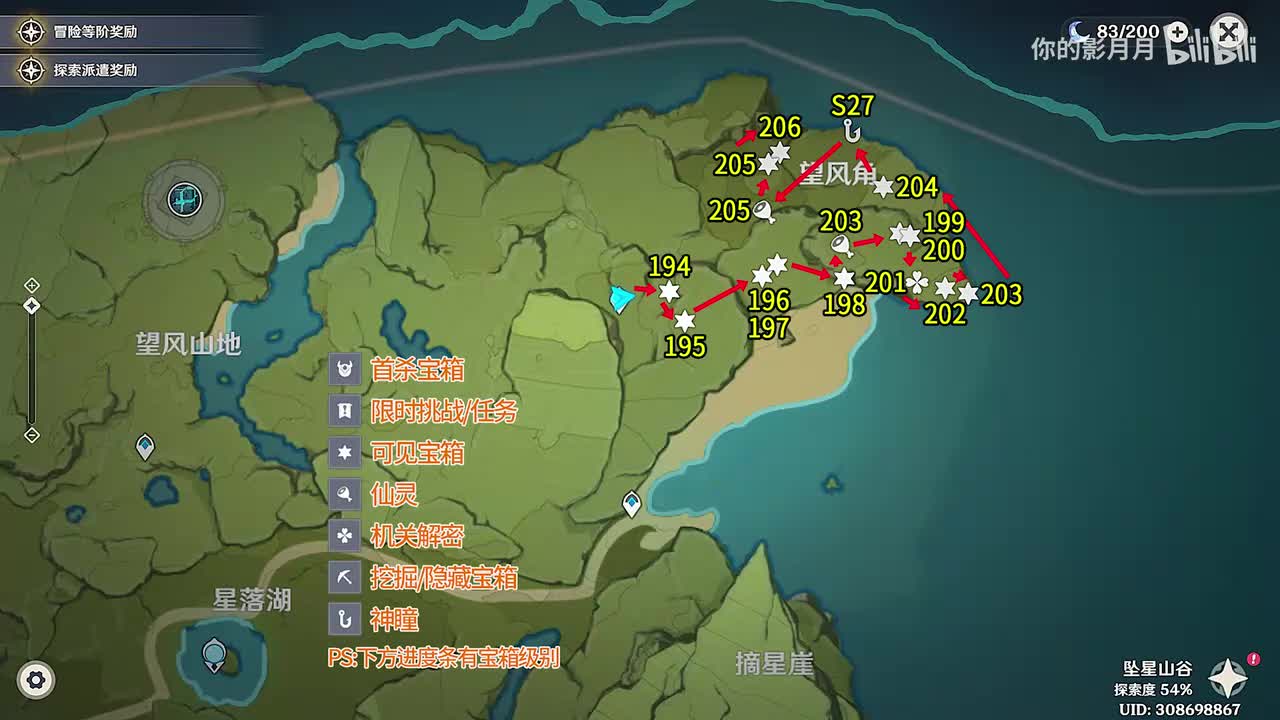 望风角(1) 共13个(194-206)成就数206 神瞳27