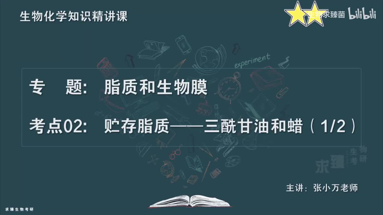 [专题10] 考点02：贮存脂质——三酰甘油和蜡（1）