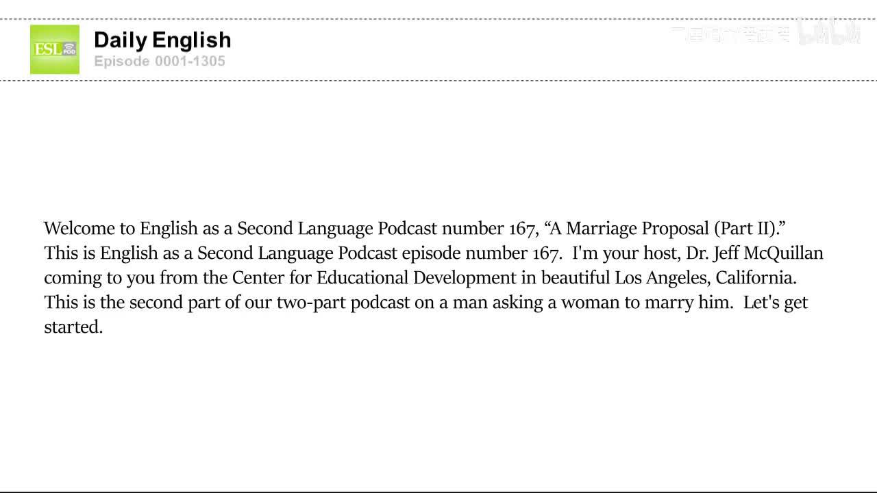 0167 A Marriage Proposal II