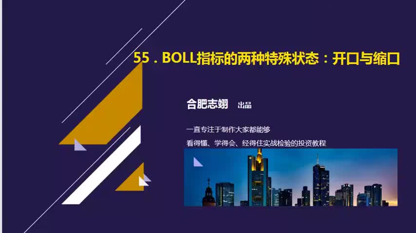 55.BOLL线指标的两种特殊状态：开口与缩口