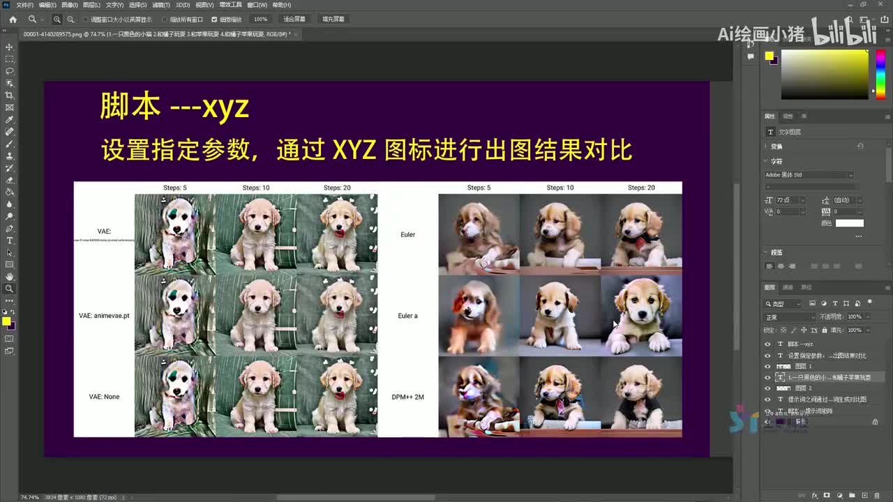 【秋叶SD基础入门篇】11.快速对比不同参数下生成的图片结果