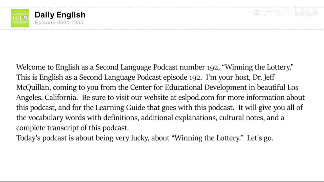 0192 Winning the Lottery