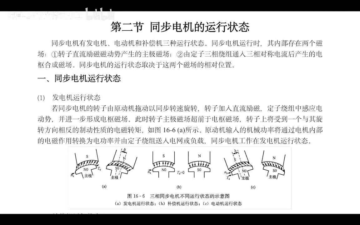 4.2 同步机的运行状态