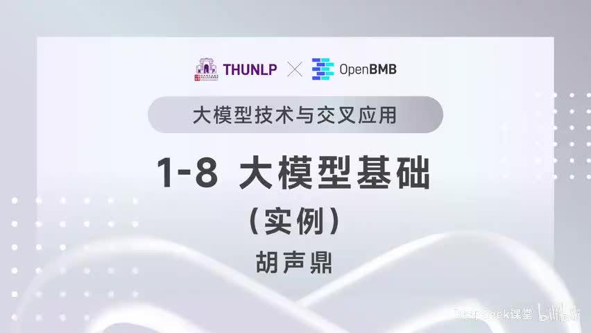 【清华大模型教程】大模型基础--实例