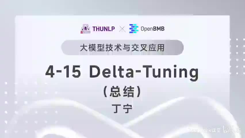 【清华大模型教程】 Delta-Tuning--总结