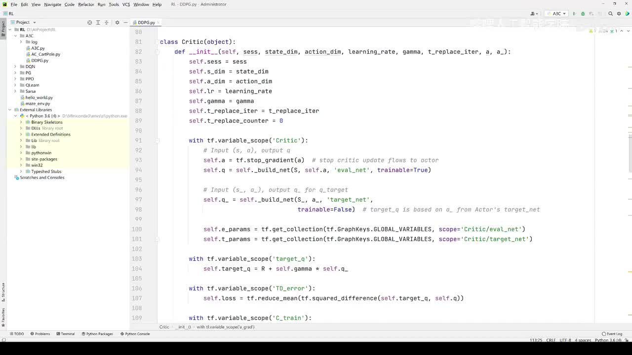 【2025版】77-代码实战_DDPG_Critic网络构建_Actor网络链式求导