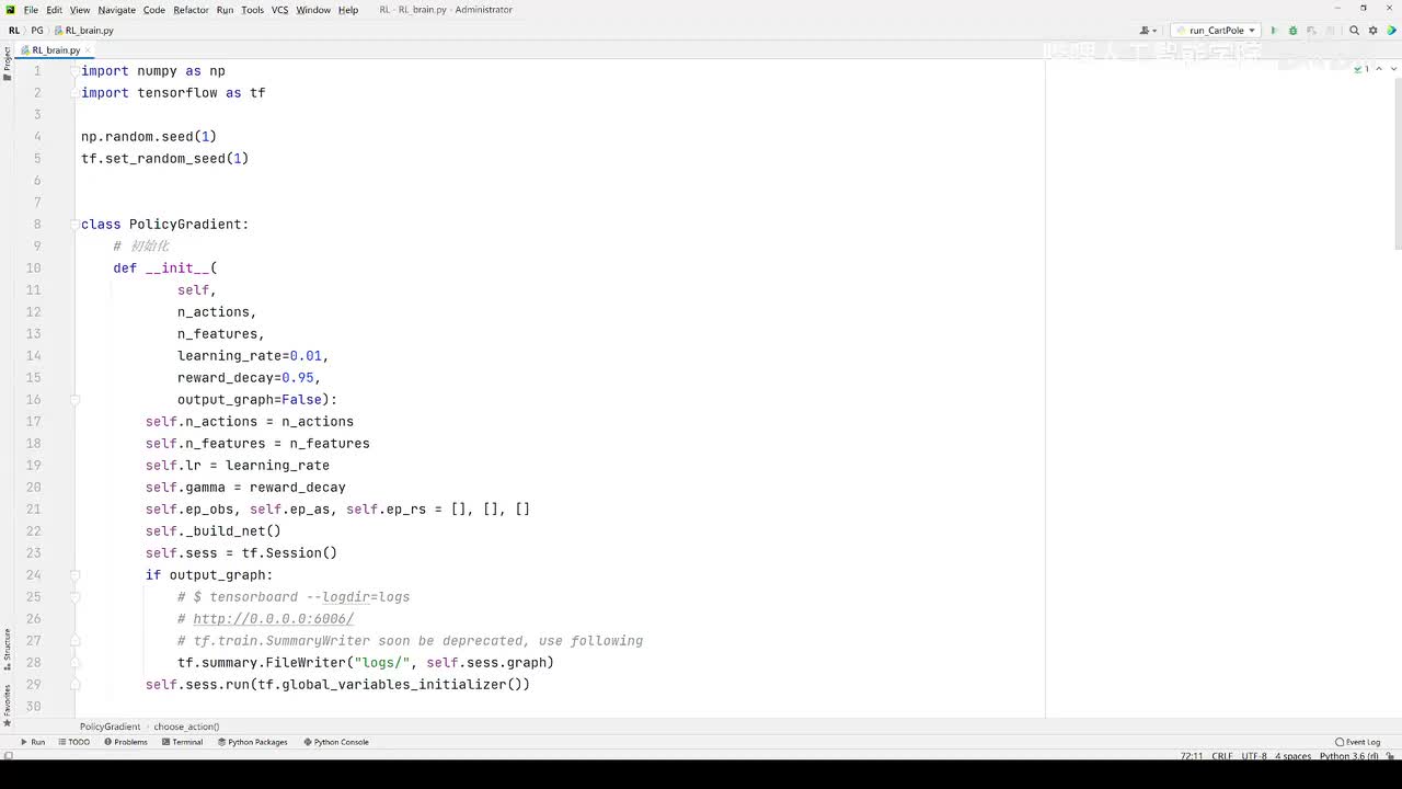 【2025版】58-代码实战_策略梯度PG选择行为和参数训练