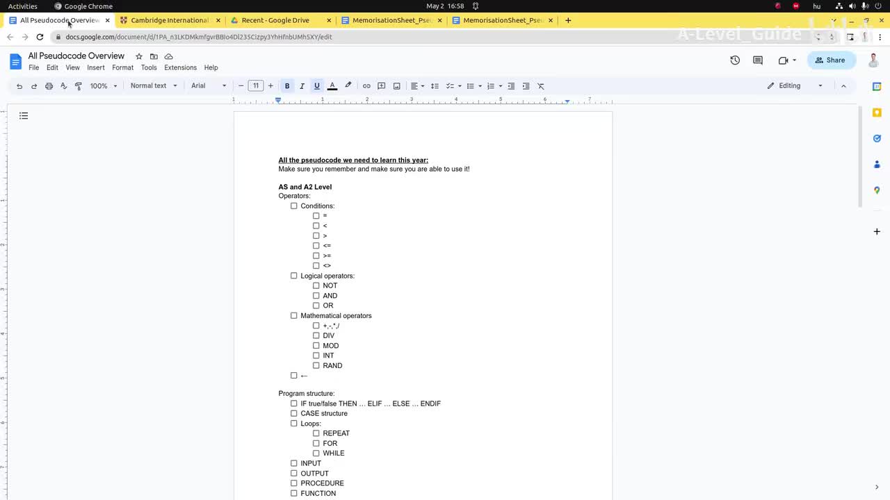 9618 Programming Pseudocode Tutorial