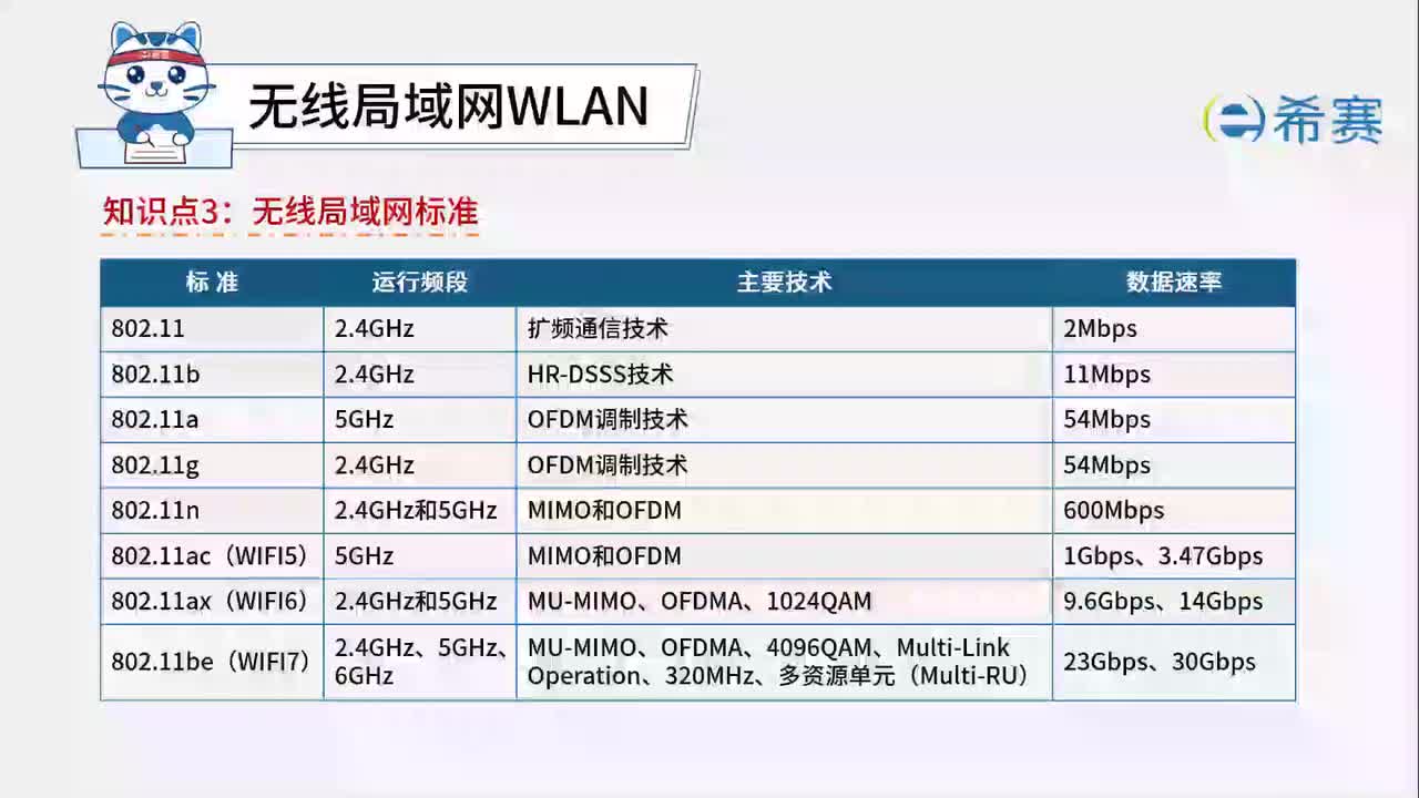 4.6.3.无线局域网标准