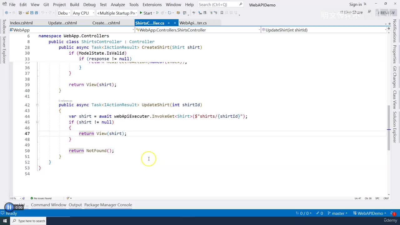 37. 通过Web API更新衬衫