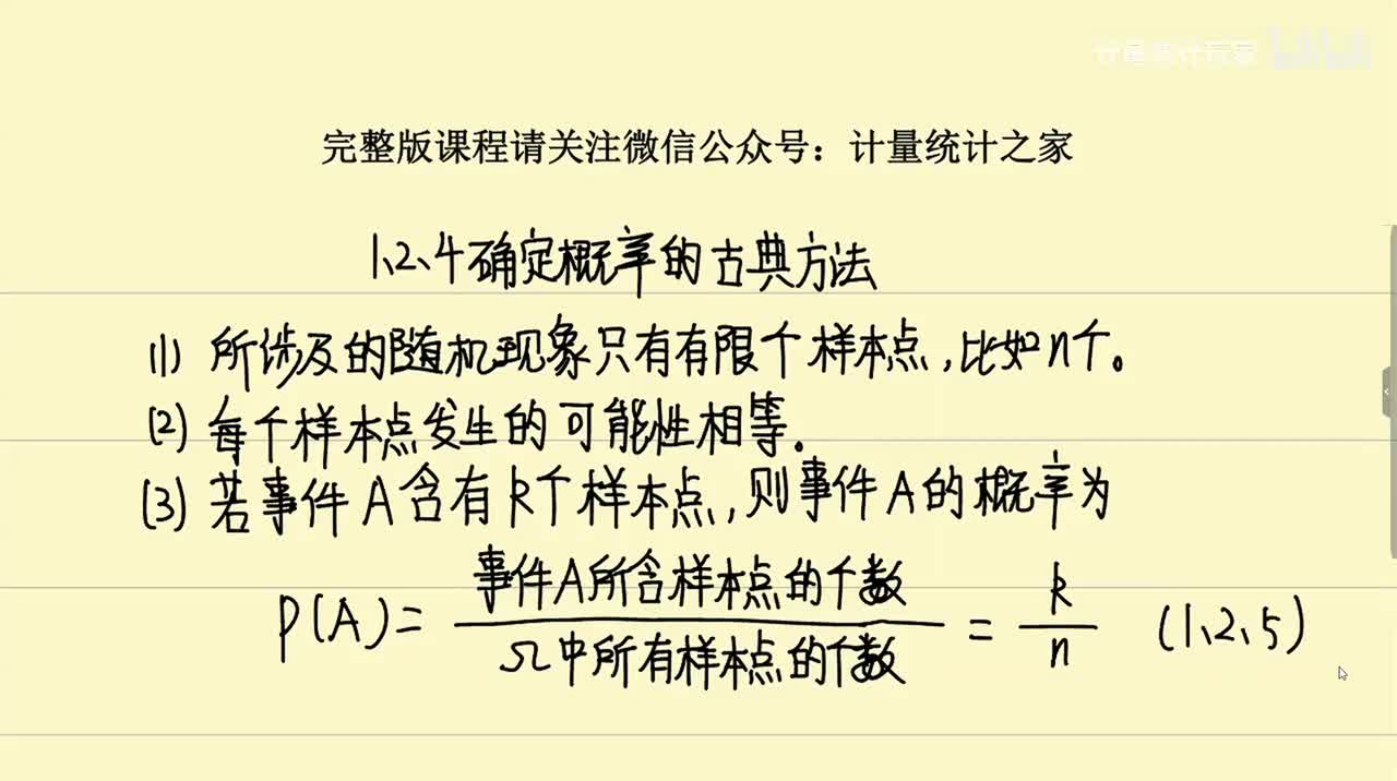 1.2.4 确定概率的古典方法