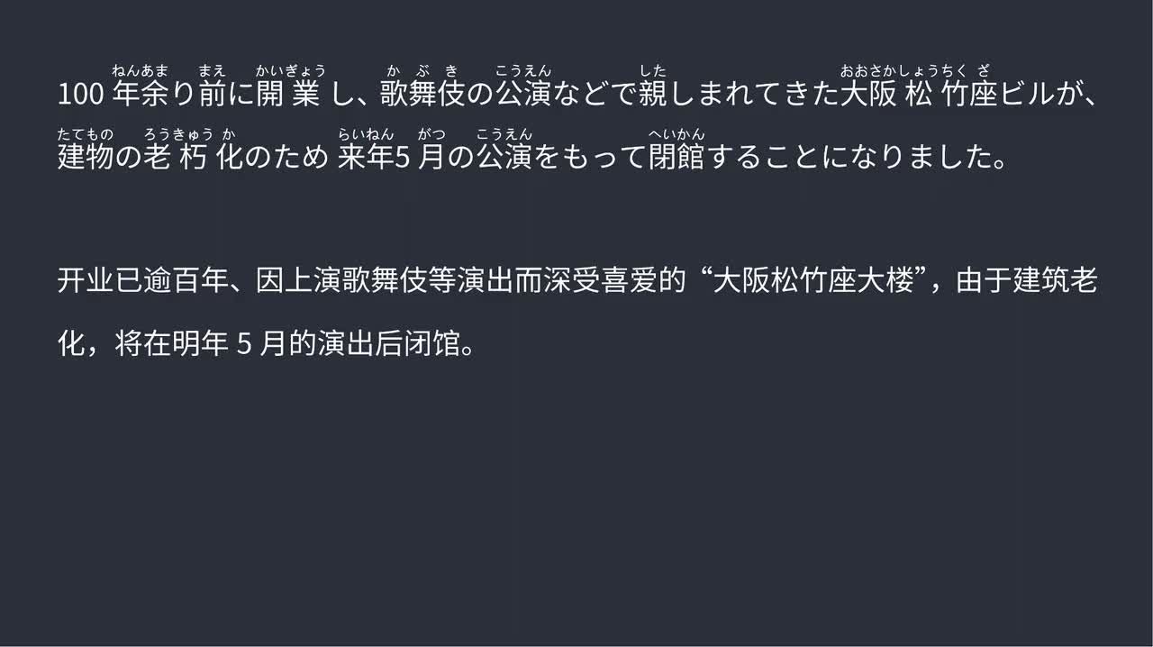 2025.09.02 大阪松竹座百年老剧场将于明年5月闭馆 演出将移至其他剧场