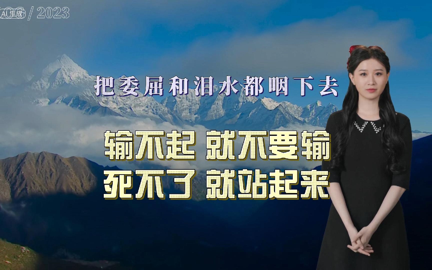 把委屈和泪水都咽下去 输不起就不要输 死不了就站起来