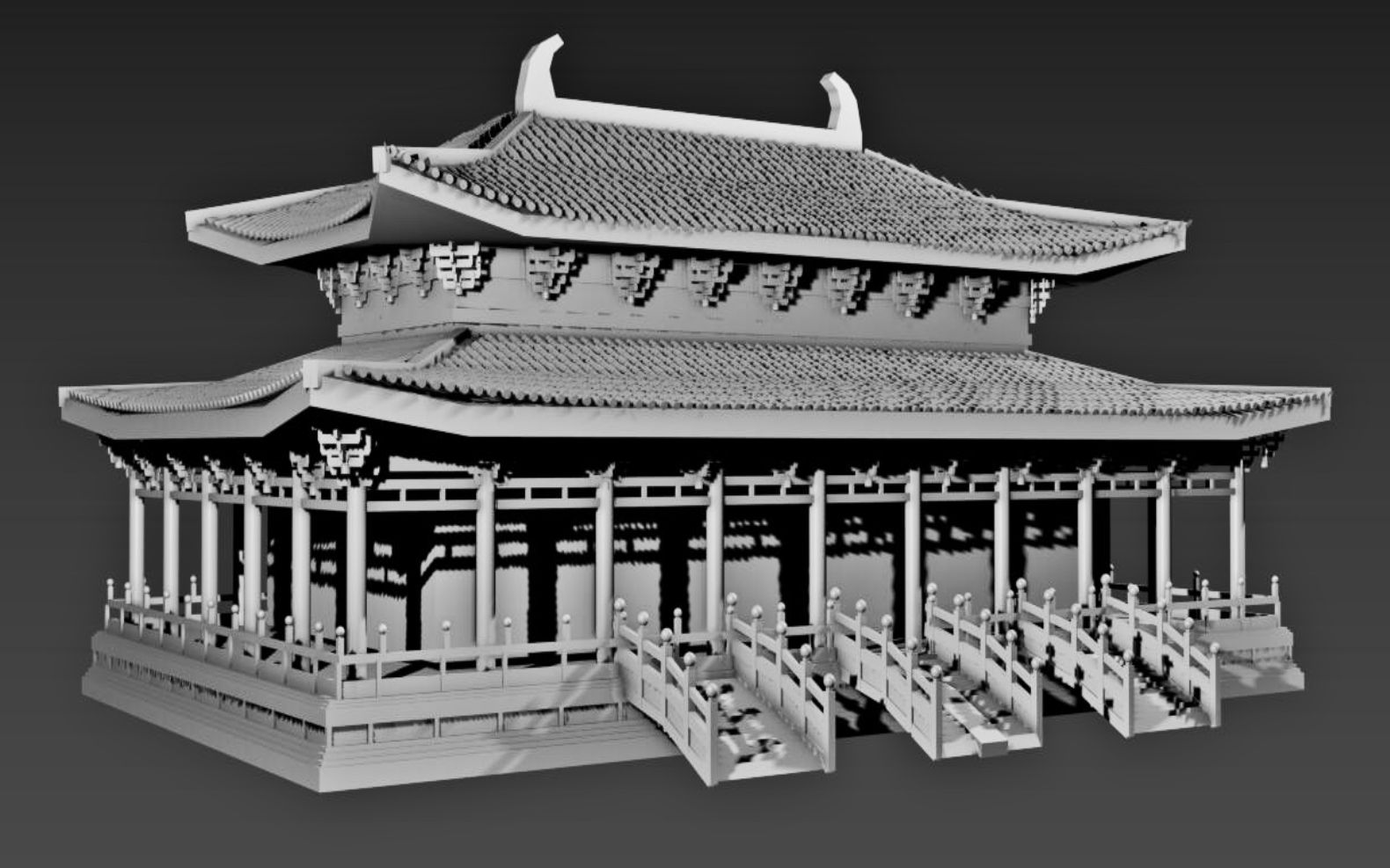 【3dmax建模】古风场景建模,从box开始的宫殿模型制作_哔哩哔哩_bili