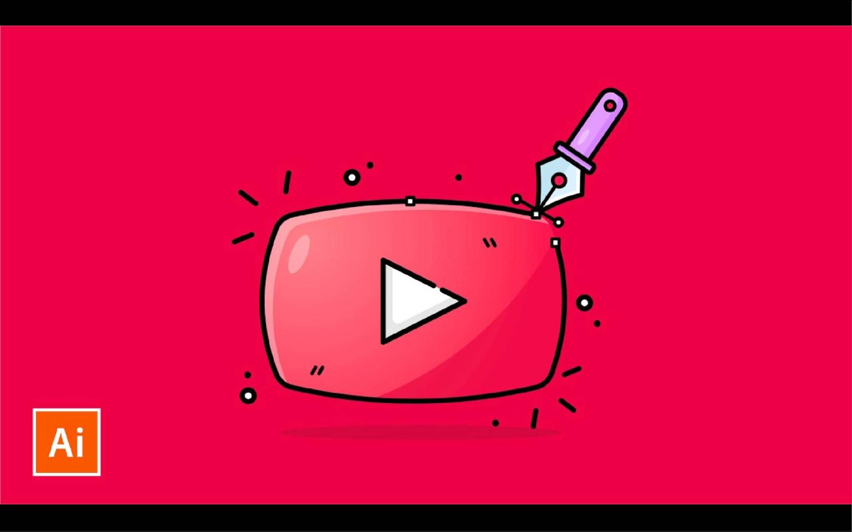 Adobe Illustrator教程:绘制Youtube按钮矢量插图哔哩哔哩bilibili