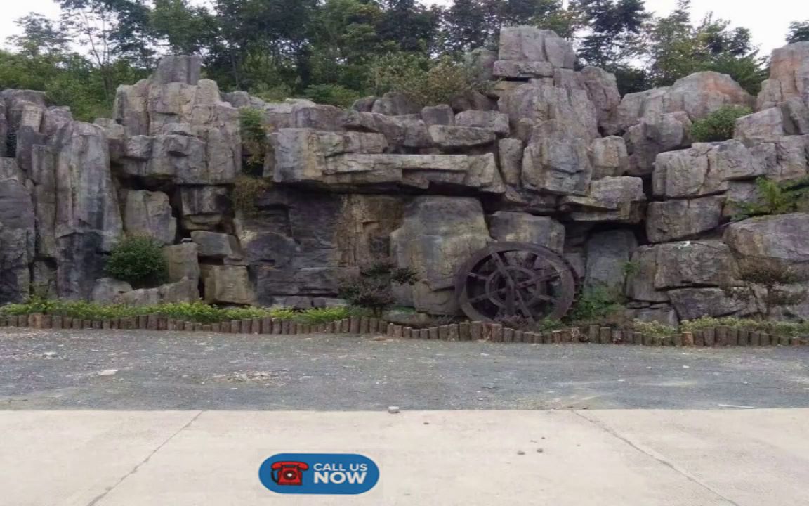 哈密水泥假山施工,驳岸塑石假山供应,博湖生态园假山施工