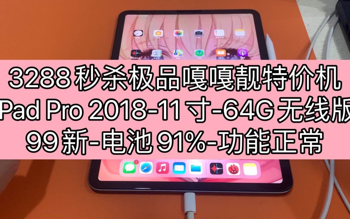 3288秒杀极品嘎嘎靓特价机,iPad Pro 201811寸64G无线版,99新电池91%功能正常哔哩哔哩bilibili