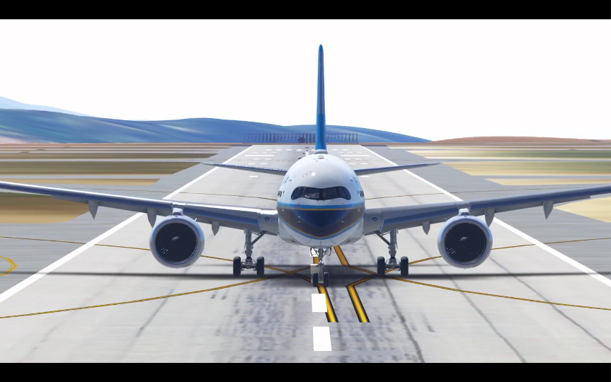 南航a350江北国际机场02r跑道降落