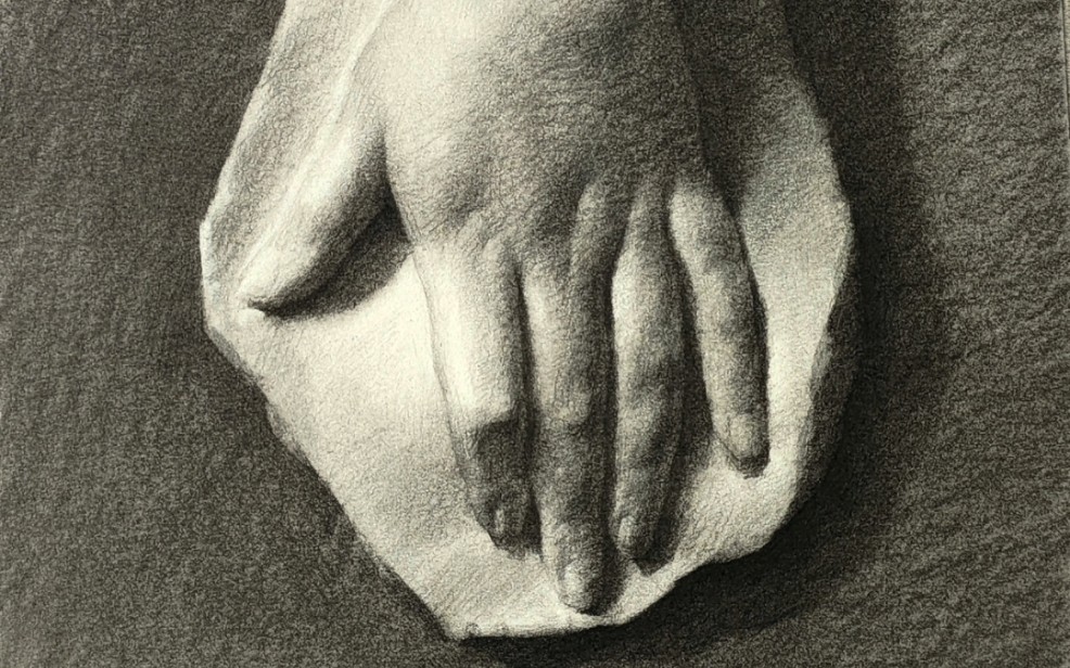 【素描过程】练一张石膏手