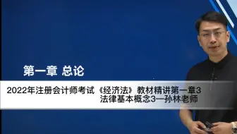 2022年注会考试经济法教材精讲第一章3法律基本概念3—孙林老师