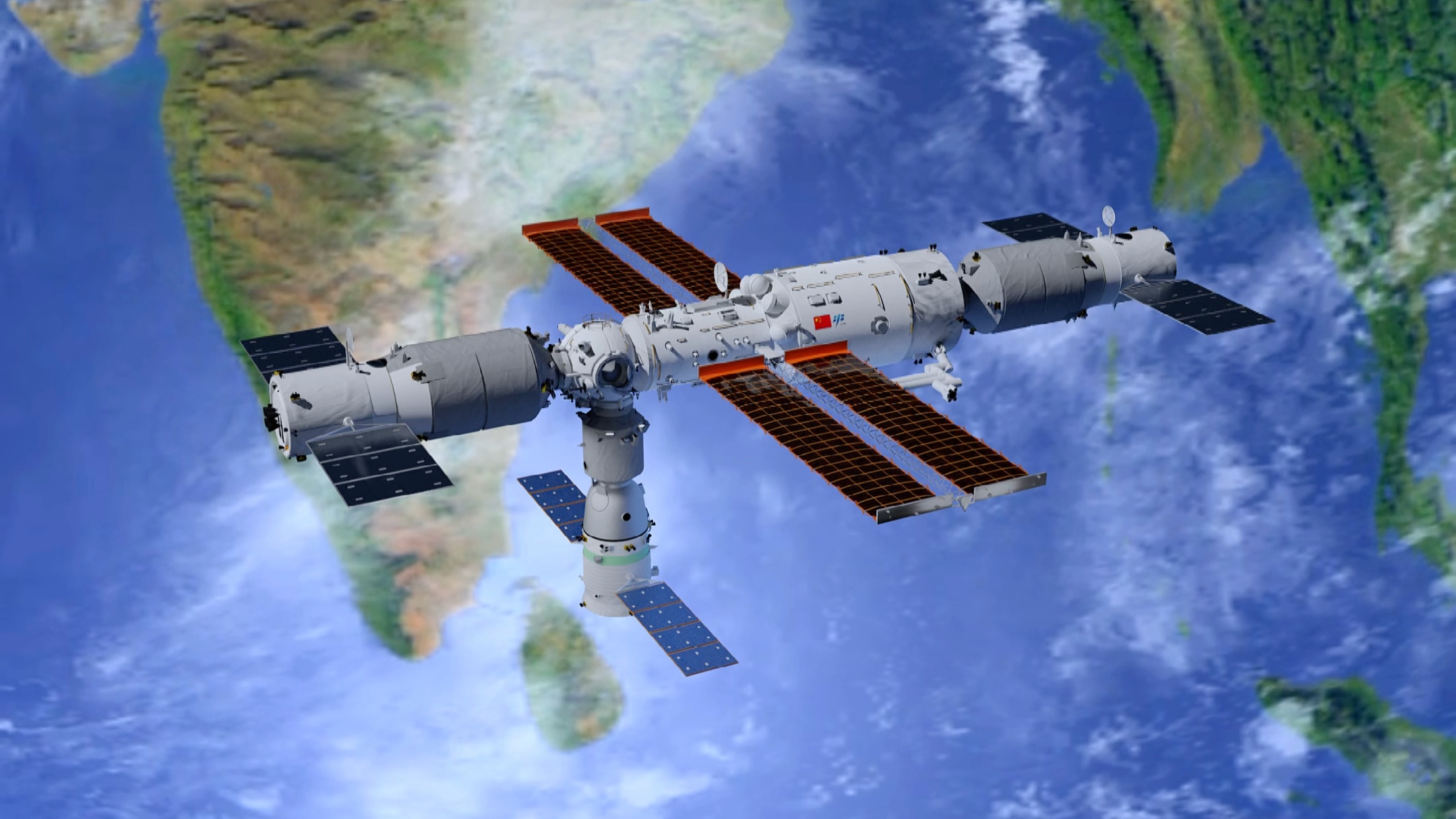 神州十七号飞船与中国空间站交汇对接#探索宇宙 #空间站