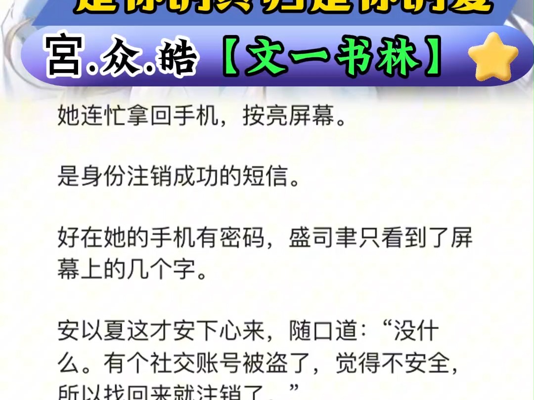 一口气看完《是你的终归是你的爱》安以夏盛司聿小说番外完整版结局TXT在线阅读哔哩哔哩bilibili