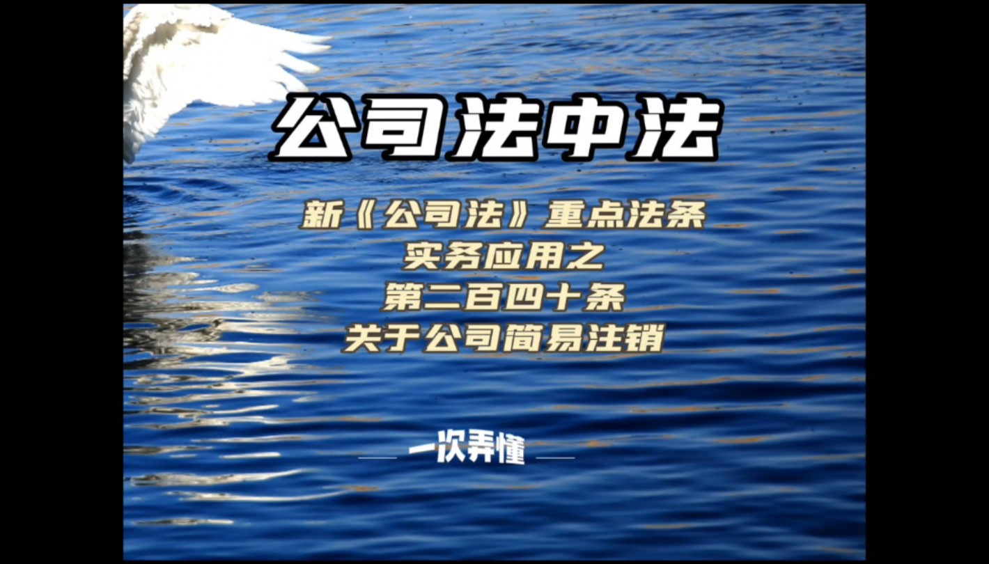 新公司法重点法条实务应用之第二百四十条关于公司简易注销哔哩哔哩bilibili