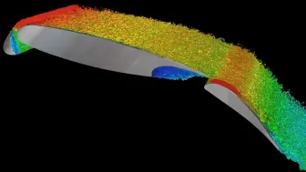 Скачать видео: 【流体力学之美】6.6亿网格，法国ONERA飞机机翼大涡模拟