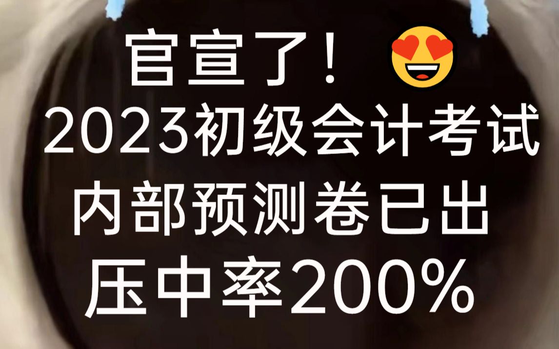 2023初级会计考试,内部预测卷曝光!考试无非考这些,连数字都不变!哔哩哔哩bilibili