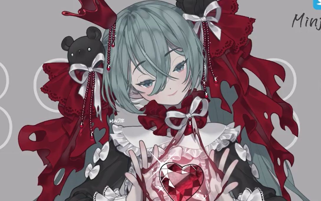 韩国画师minjye初音未来绘画过程