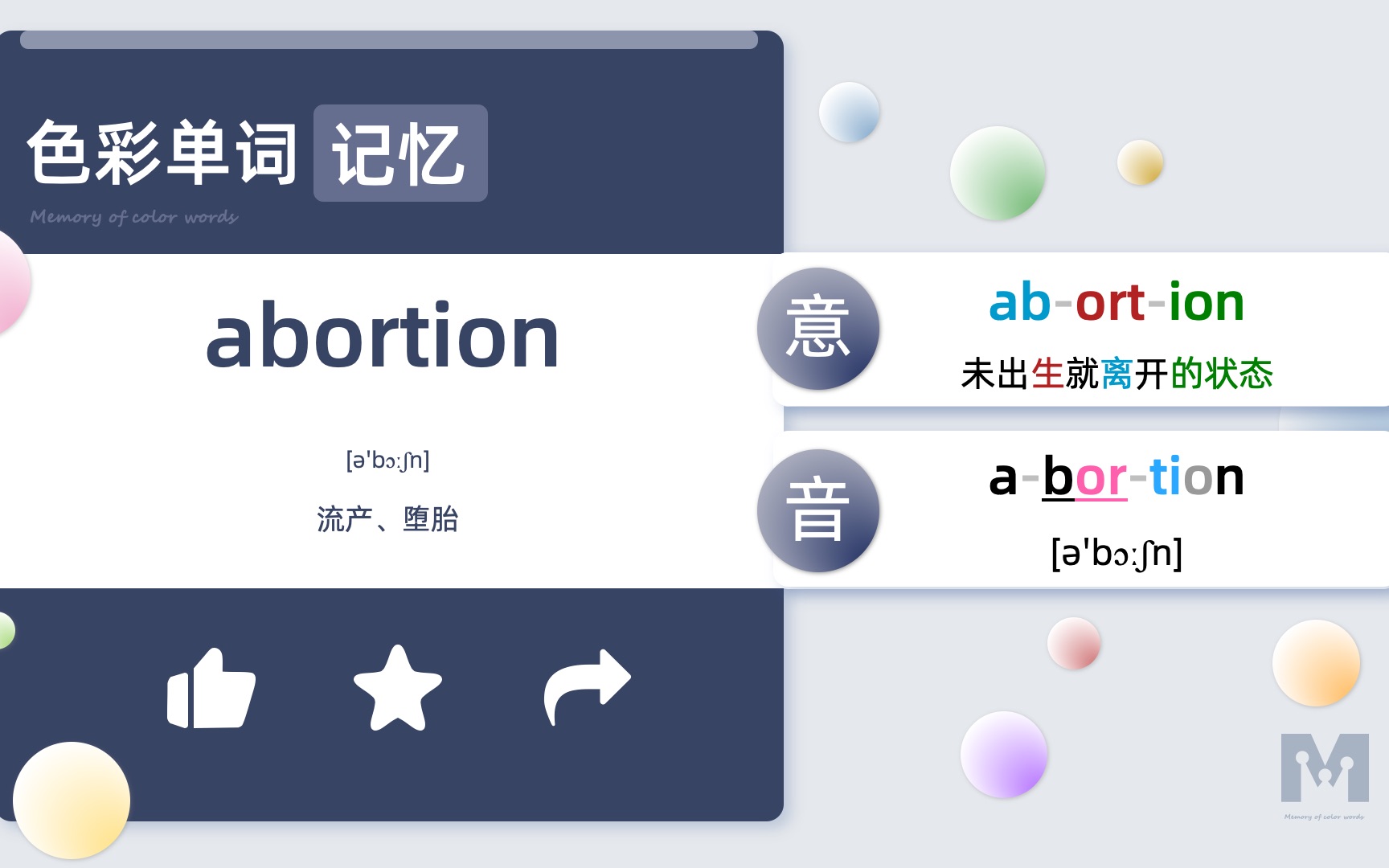 色彩单词记忆法abortion自然拼读词根词缀高中四级六级雅思GRE哔哩哔哩bilibili