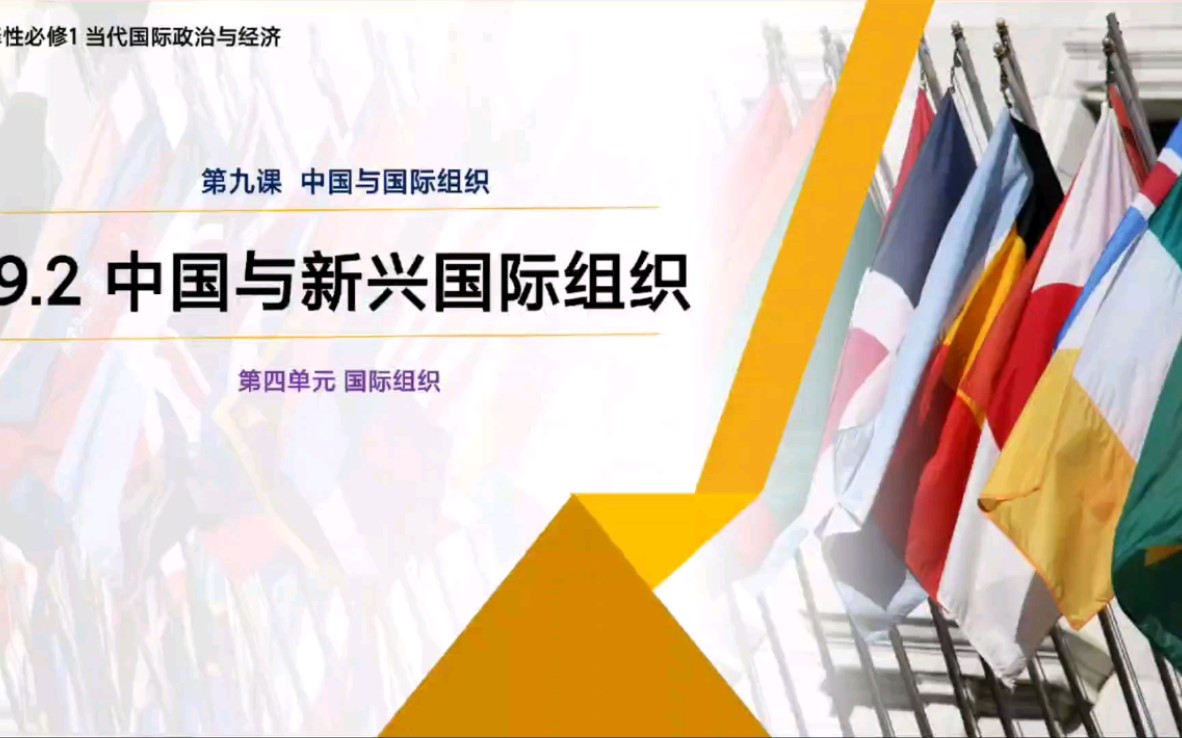 高中政治选择性必修一第九课第二框 中国与新兴国际组织哔哩哔哩bilibili