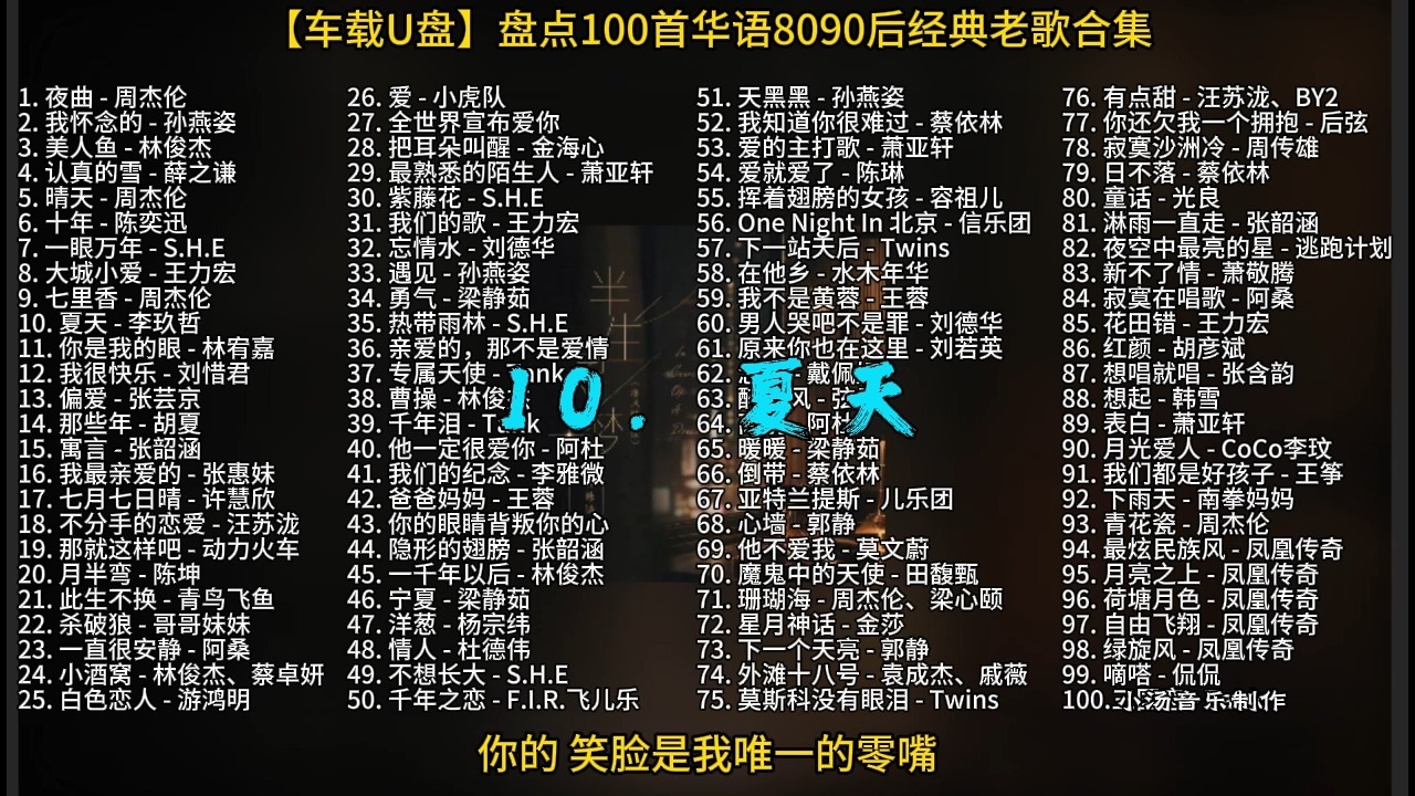 【车载U盘】盘点100首8090后王炸神曲合集，全程高能，这大概就是青春的味道！