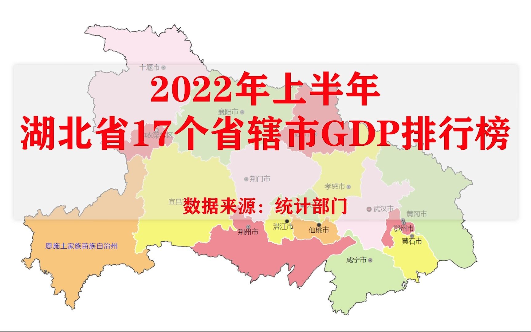 湖北各地市2022年上半年GDP出炉:武汉一枝独秀,仙桃增速最快哔哩哔哩bilibili