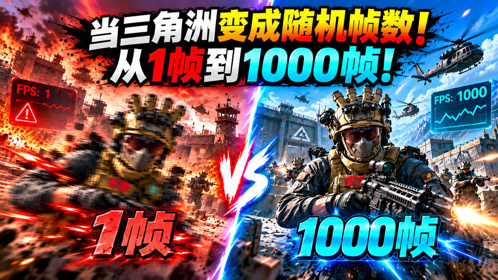 当三角洲变成随机帧数！从1帧到1000帧！