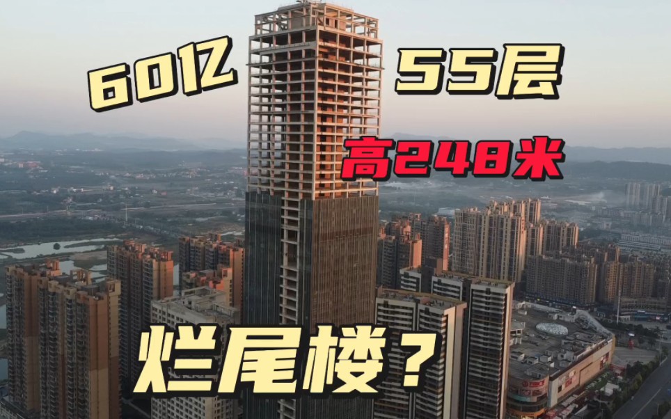 探长沙248米最高楼,5年未完工,投资60亿55层,难道烂尾?哔哩哔哩bilibili