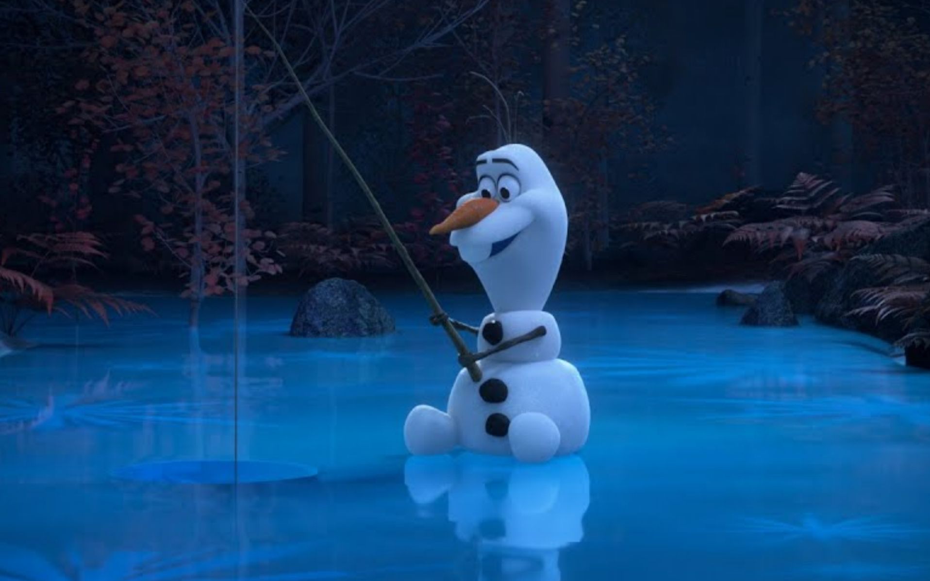 《冰雪奇缘》番外暖心小短片:雪宝钓鱼_哔哩哔哩