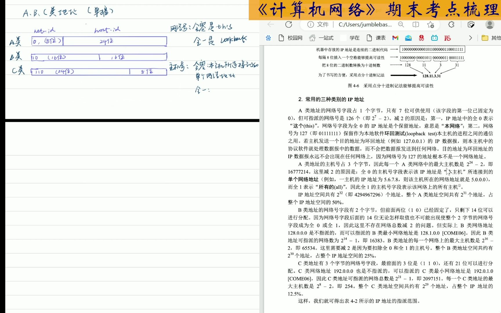 【期末复习 | 计算机网络】A、B、C、类IP地址哔哩哔哩bilibili