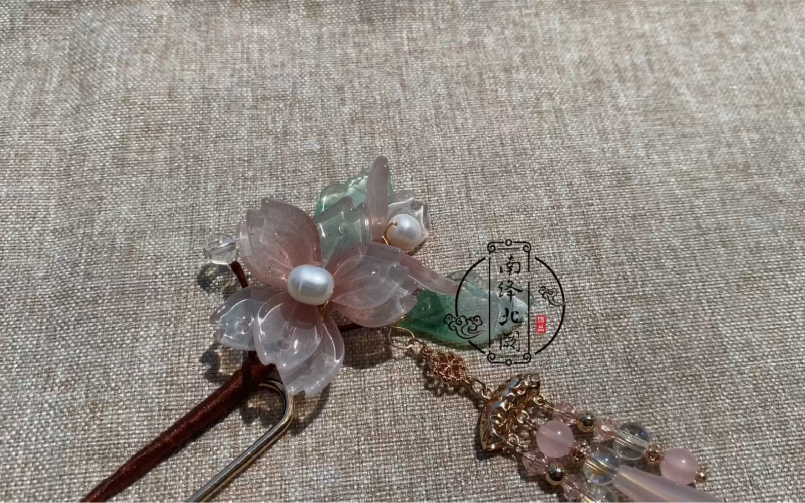 琉璃簪花汉服古风配饰发簪