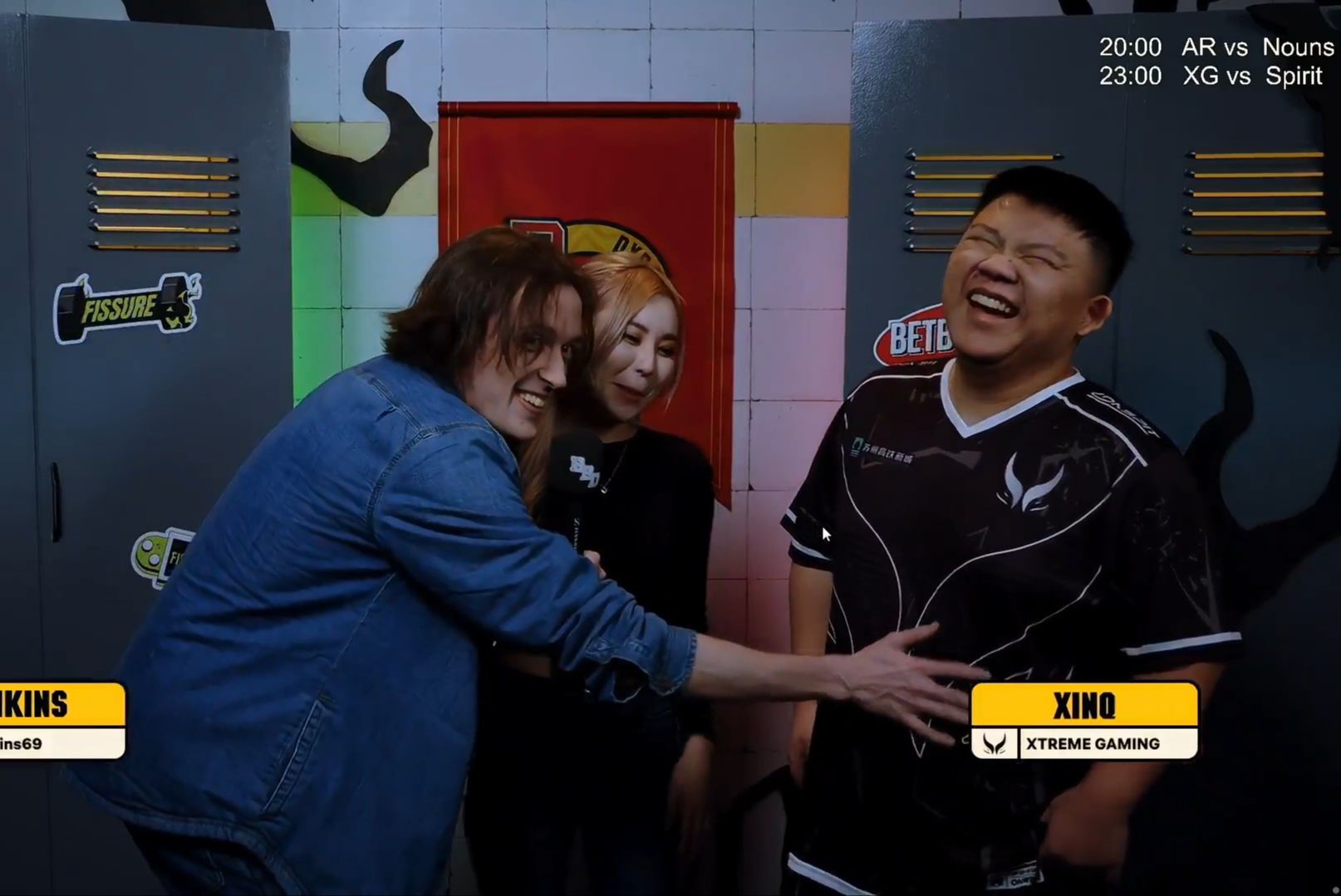 xg对阵ts xg.xinq赛前采访,可以摸摸你肚子嘛!