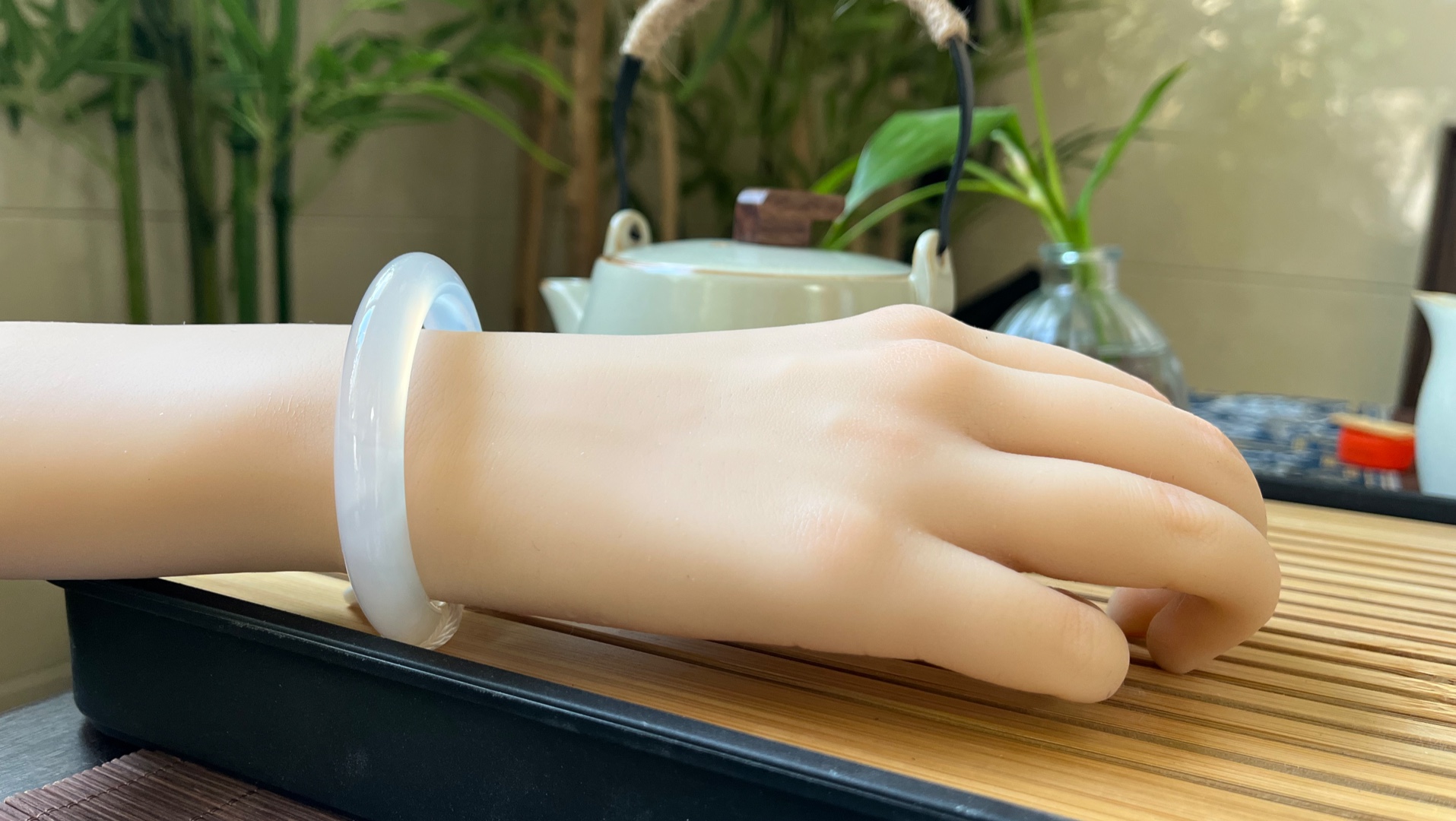 小圈口仙女快来捡漏 ～纯天然玛瑙手镯 马料原矿玉髓 白月光 首饰