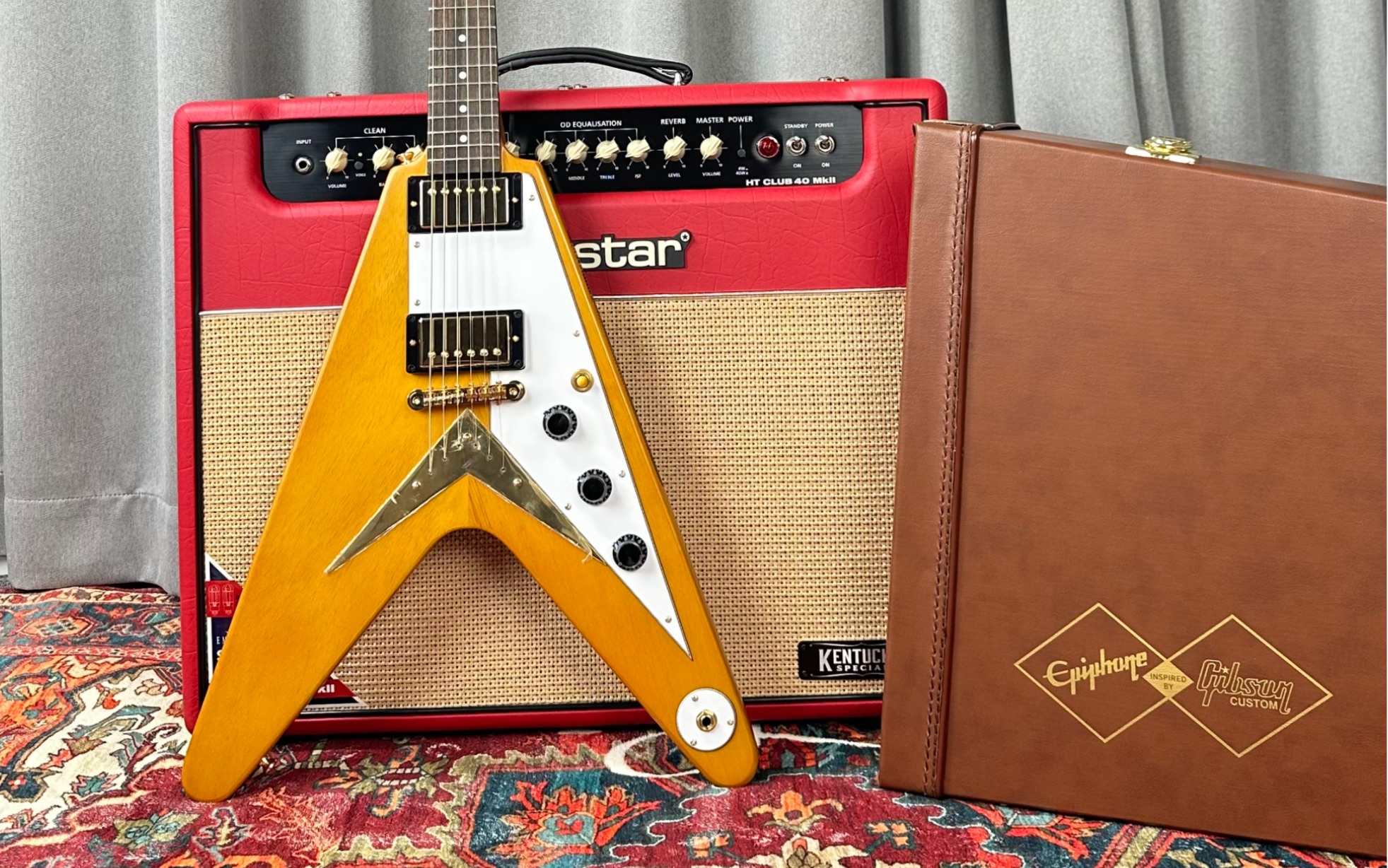 epiphone 依霹风1958 korina flying v型电吉他