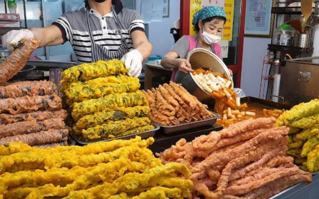 【外國街頭小吃】韓國街頭美食,炸壽司,巨型炸物系列,年糕魚餅