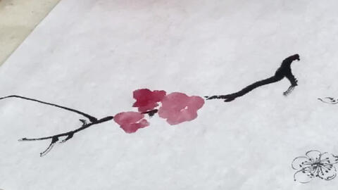 水墨画 梅花画法 四 哔哩哔哩