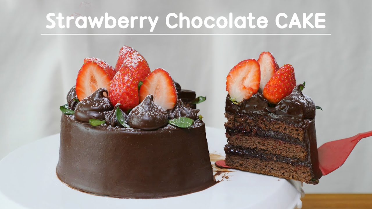 草莓巧克力蛋糕strawberry chocolate cake【soonseol bakery 】