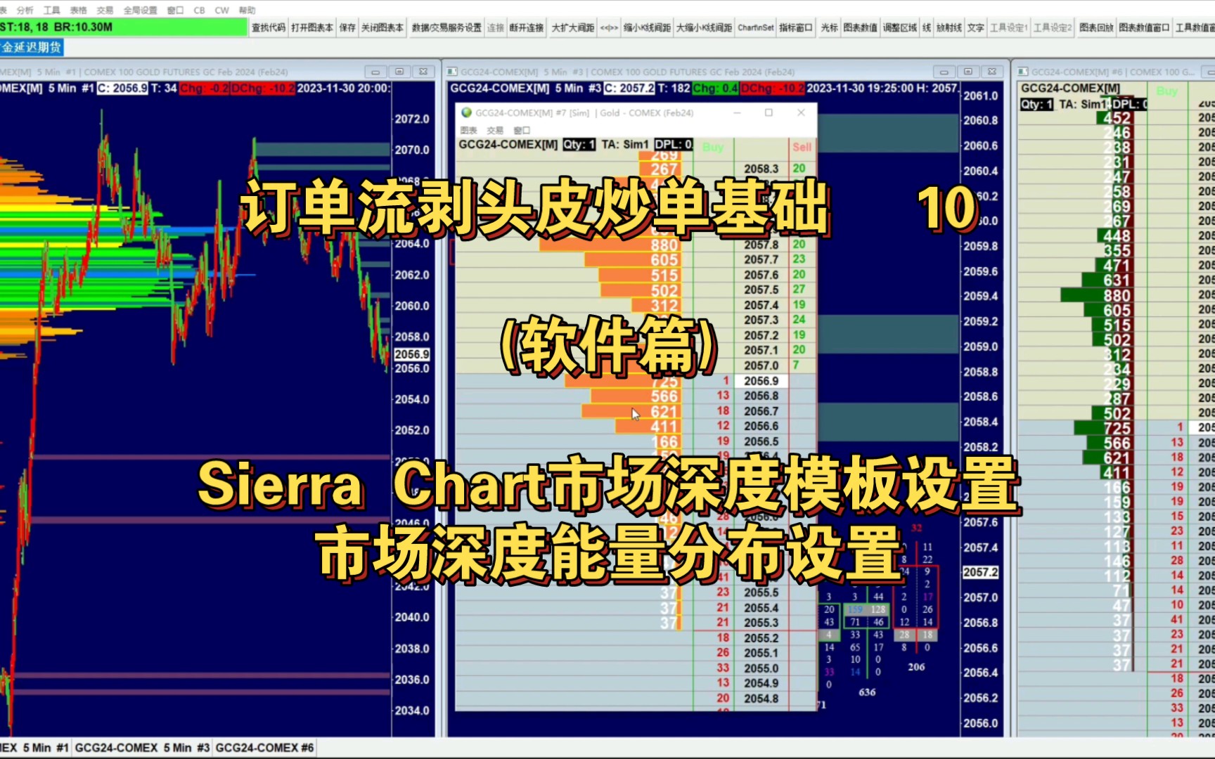 订单流剥头皮炒单基础10软件sierra chart市场深度模板设置,市场深度能量分布设置哔哩哔哩bilibili