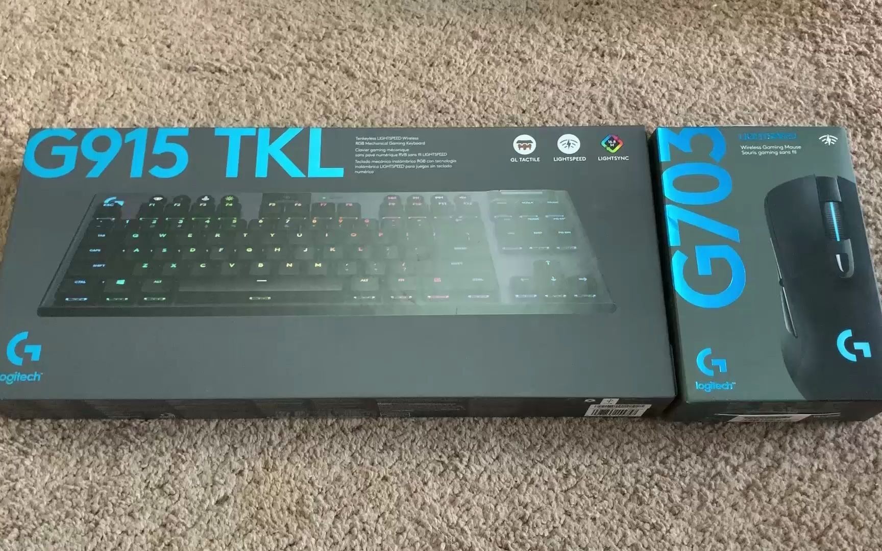 g915tkl罗技新款机械键盘开箱顺带一个g703哒无线鼠标