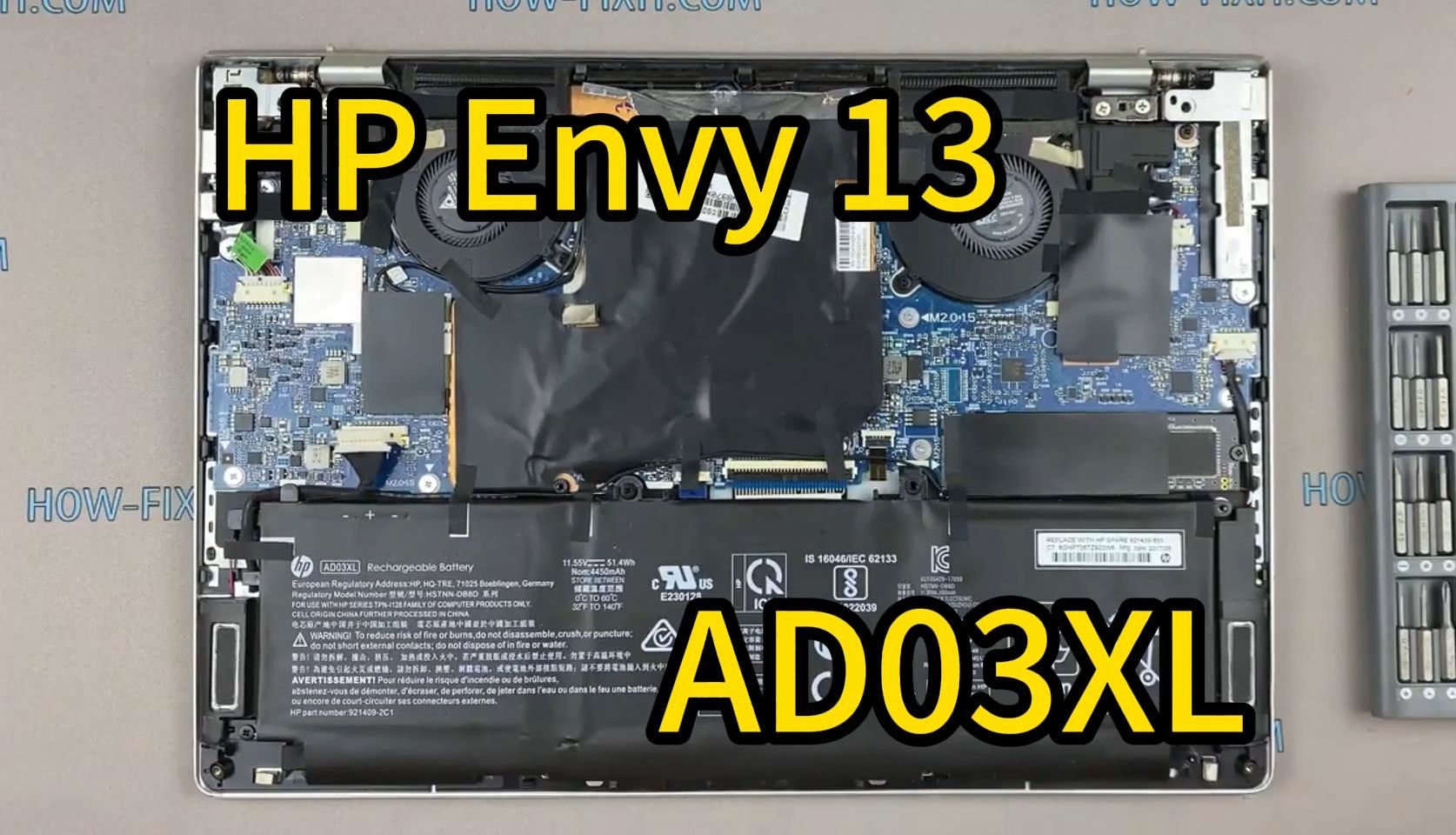 惠普envy13-ad105t笔记本电池更换,ad102tx ad017/019tx 13-ad141ng