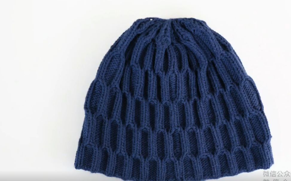 毛儿手作-【第305集】包芯纱男士蜂窝帽棒针新手视频教程