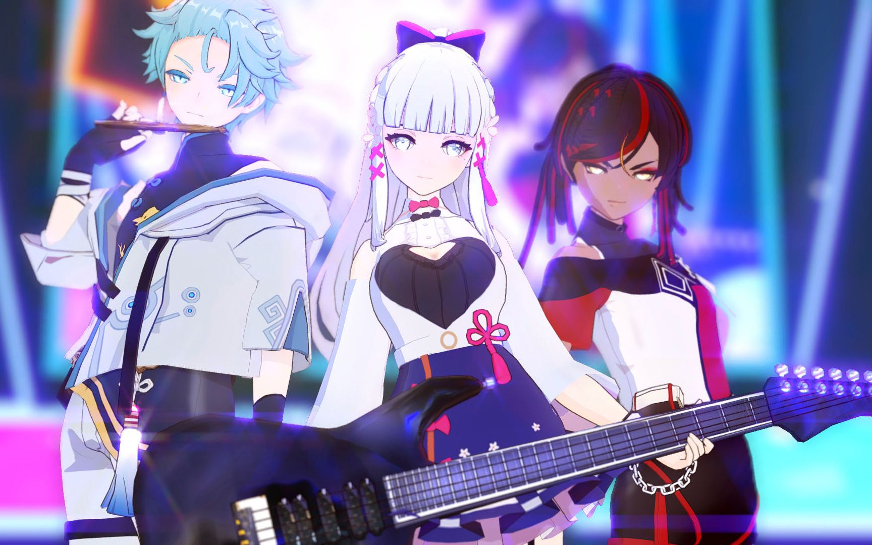 活动  【原神mmd】 - unhappyrefrain - 【乐队神里绫华/辛焱/重云】